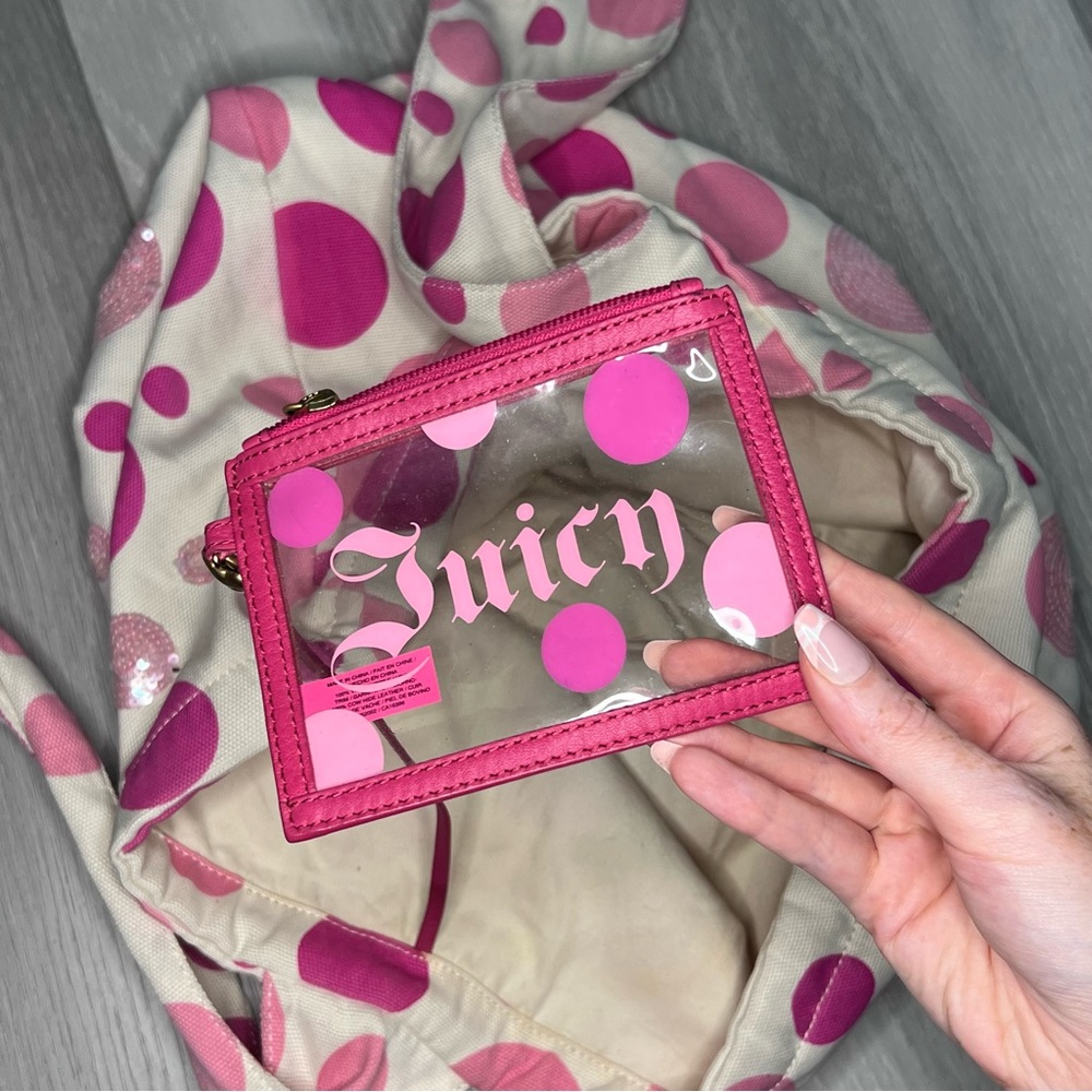 Juicy Couture Y2K tie shoulder strap purse with coin purse